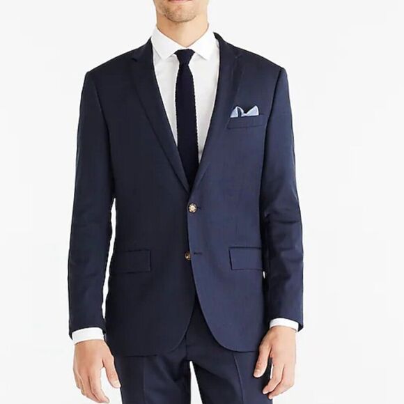 J. Crew Factory Navy Blue Slim-fit Thompson worsted wool suit jacket 44L NWT - Picture 1 of 9